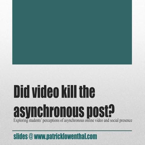 AERA 2015 social presence and video