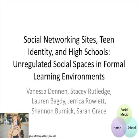 Social Networking Sites, Teen Identity, and High Schools: Unregulated Social Spaces in Formal Learning Environments