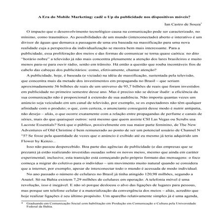 Ensaio: A Era Do Mobile Marketing