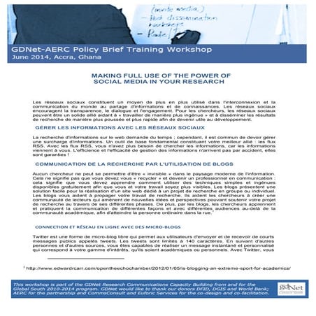 Le plein emploi des medias sociaux dans la recherche