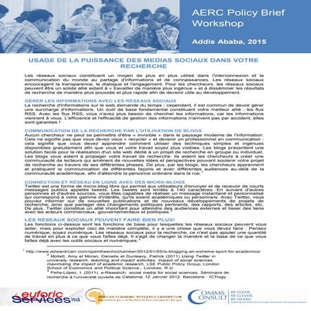 Usage de la puissance des medias sociaux dans votre recherche