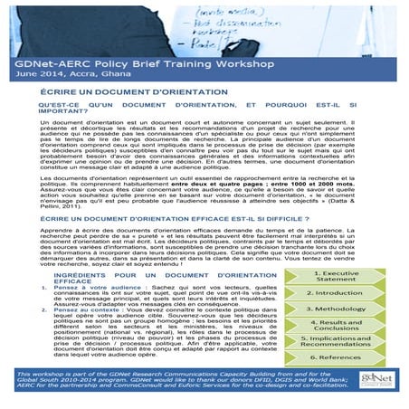 Écrire un document d'orientation