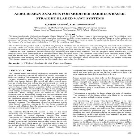 DESIGN AND FABRICATION OF COMBINED SAVONIUS AND DARRIEUS WIND TURBINE | PDF