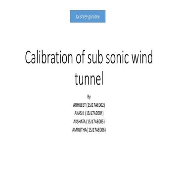 calibration of subsonic wind tunnel