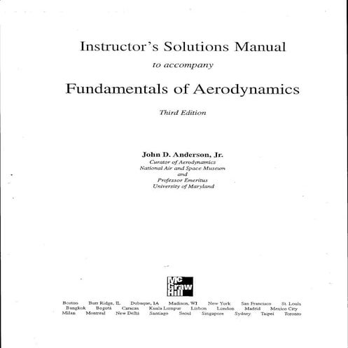 Aerodynamics anderson solution