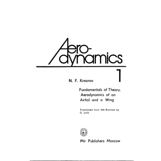 Aerodynamics by n. f. krasnov