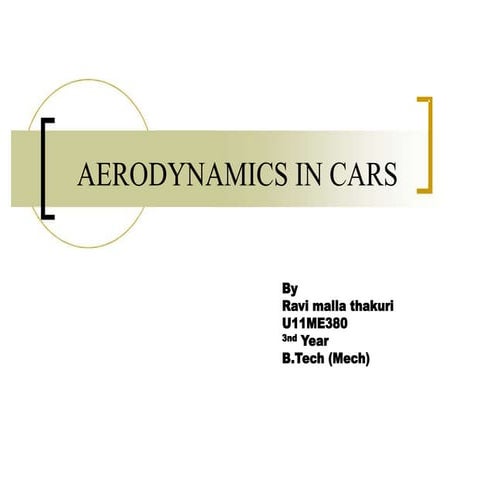 Aerodynamics in cars