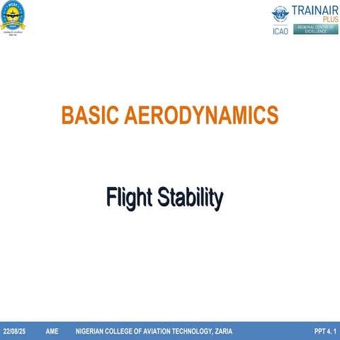 Aerodynamics presentation on flight stability