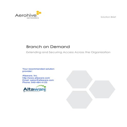Aerohive Branch on Demand Solution Brief