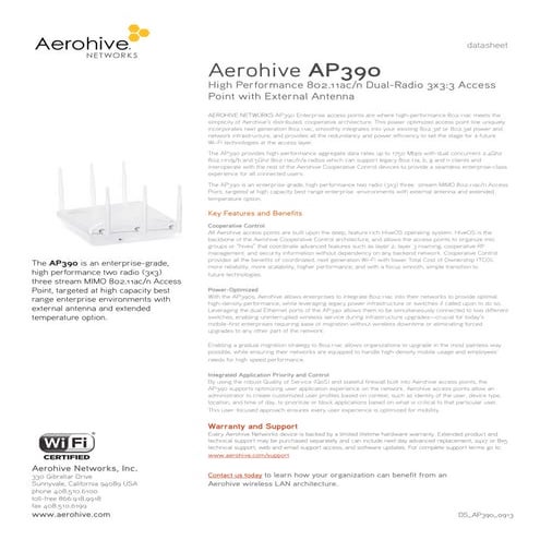 Aerohive AP390 802.11ac Wireless Access Point