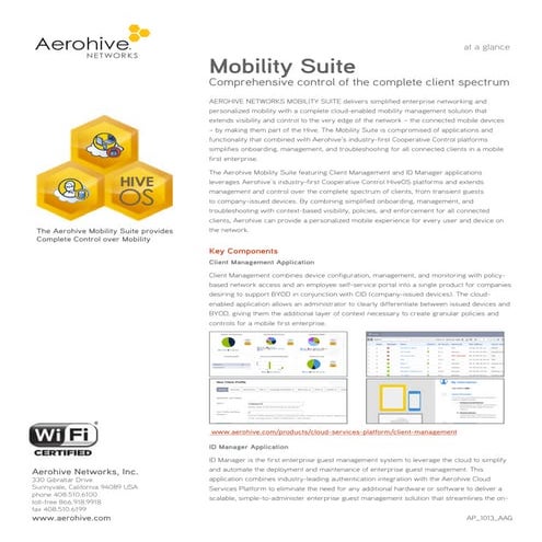 Mobility Suite At-a-Glance
