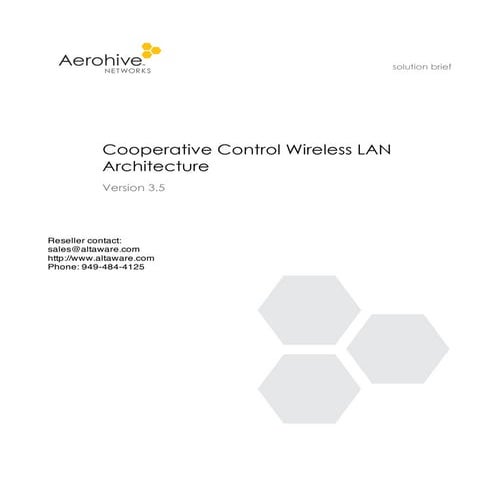 Aerohive whitepaper-cooperative control WLAN