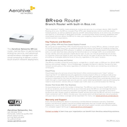 Aerohive BR100 Branch Router