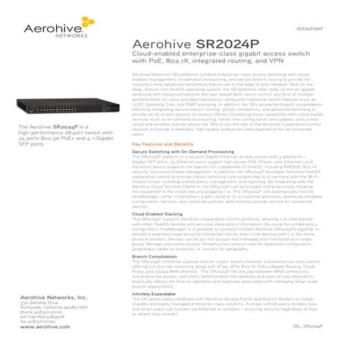 Aerohive SR2024P Switch