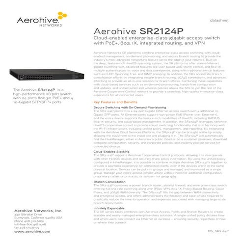 Aerohive SR2124P Switch