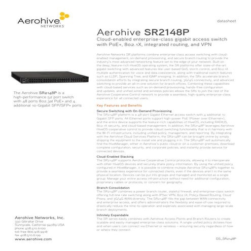 Aerohive SR2148P Switch