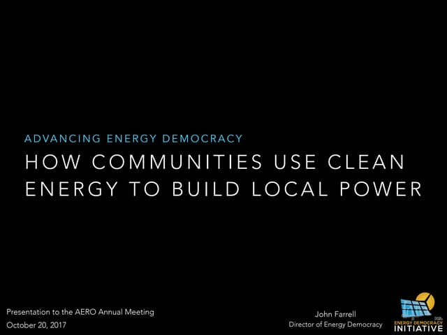 AERO Presentation: How Communities Use Clean Energy to Build Local Power
