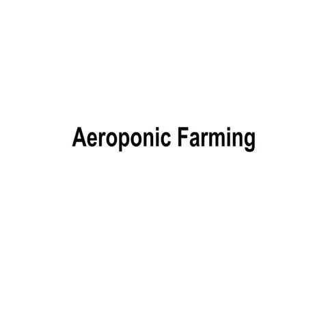 Aeroponic farming