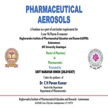 PHARMACEUTICAL AEROSOLS