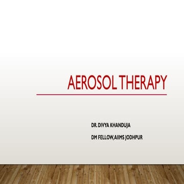 Aerosol therpay for respiratory diseases