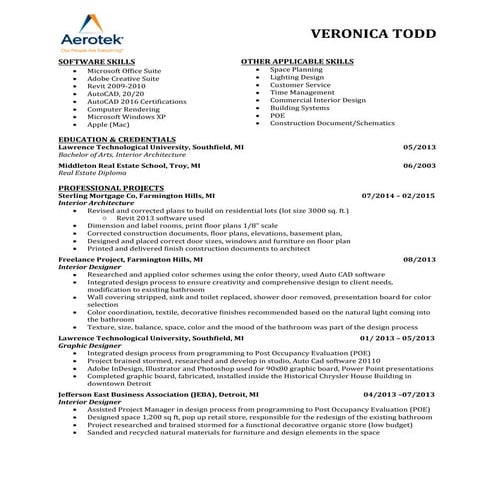 Aerotek resume