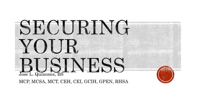 Securing Your Business