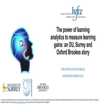 The power of learning analytics to measure learning gains: an OU, Surrey and ...