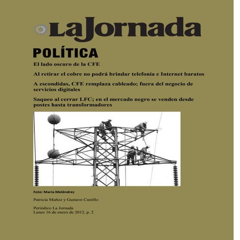 A escondidas, cfe remplaza cableado; fuera del negocio de servicios digitales