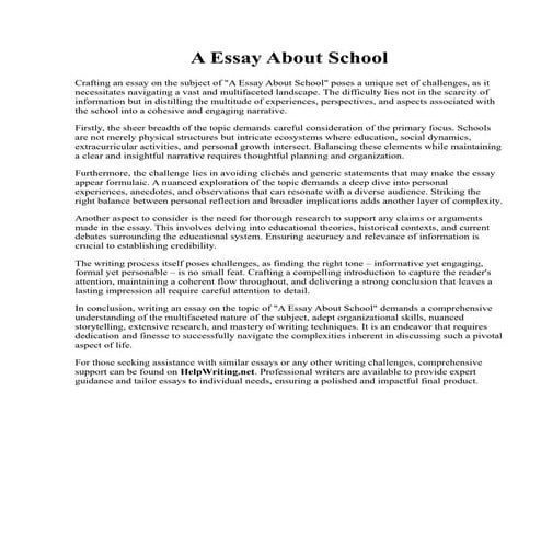 A Essay About School
