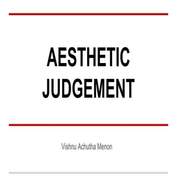 Aesthetic judgement