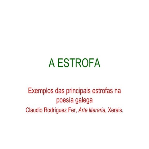 A estrofa | PPT