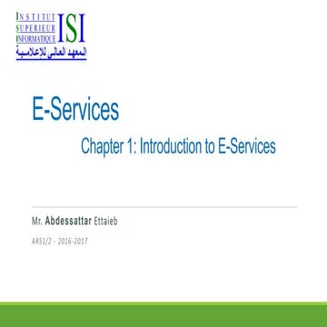 E-Services - Chapter 1: Introduction