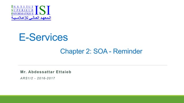 E-Services course Chapter II ISI by Ettaieb Abdessattar