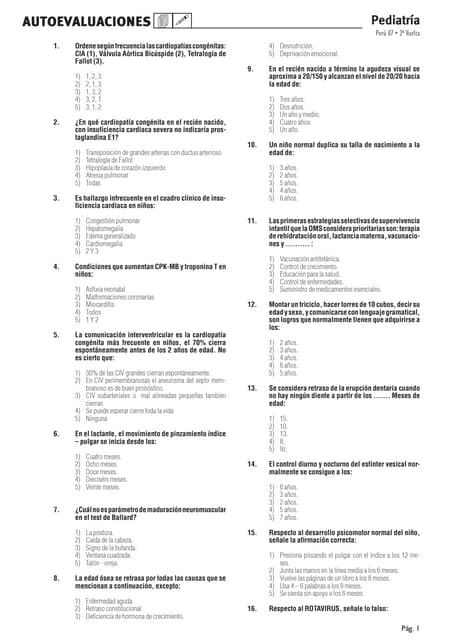 Autoevaluaciones Pediatria (Segunda vuelta)