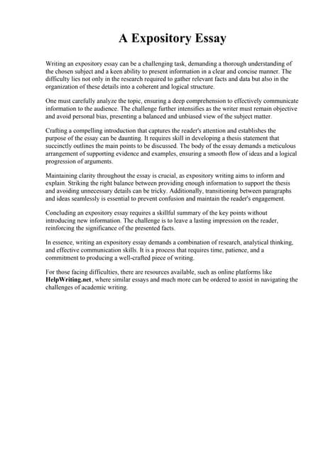 Expository Essay Template pdf Expository Essay Template pdf