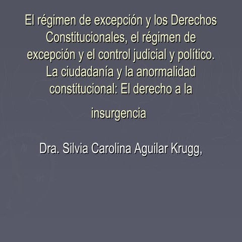 1'0 REGIMEN DE EXCEPCION