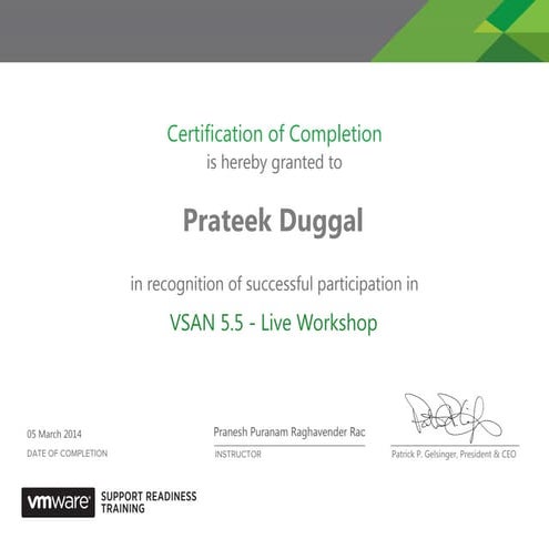 VSAN 5.5 Live Workshop