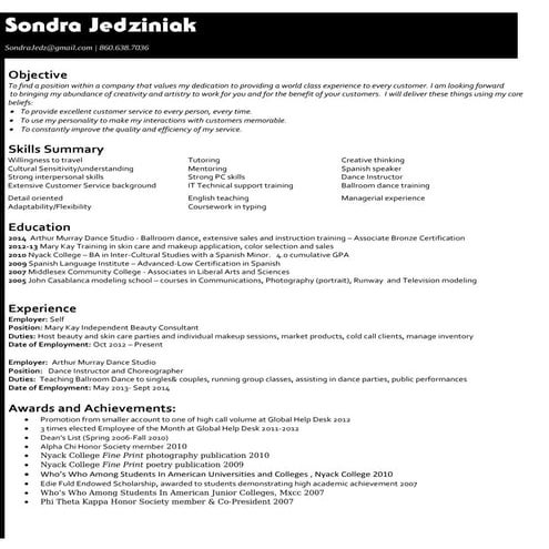 Professional Resume 2014