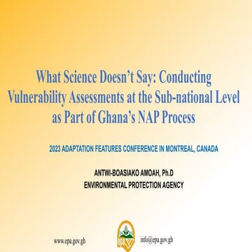 Introduction to climate vulnerability and risk analyses in the context ...