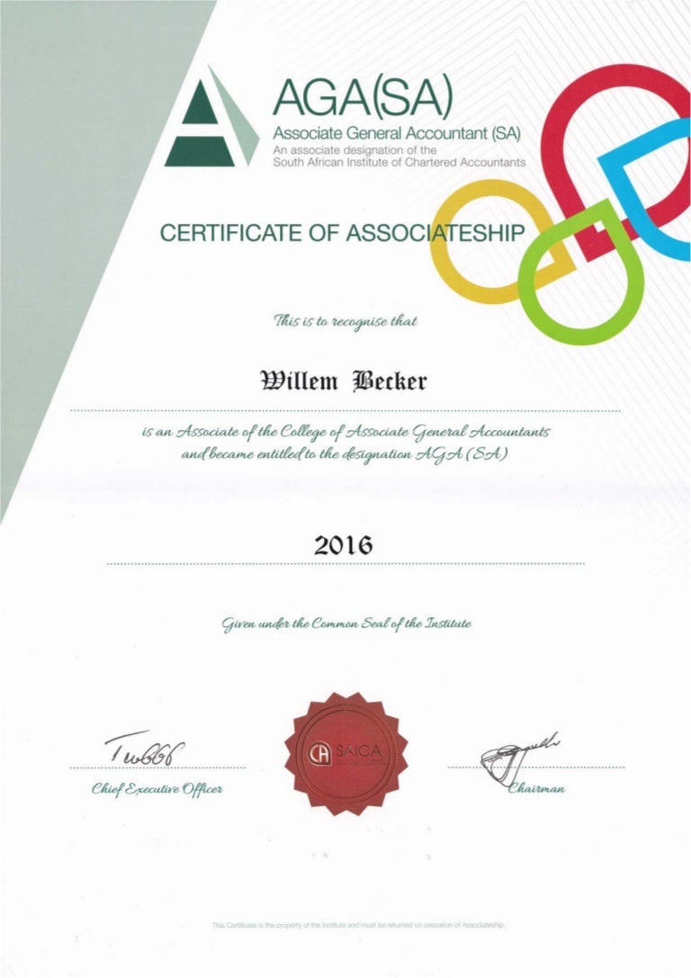 Becker Willem Saica Associate Certificate Becker Willem Saica Associate Certificate