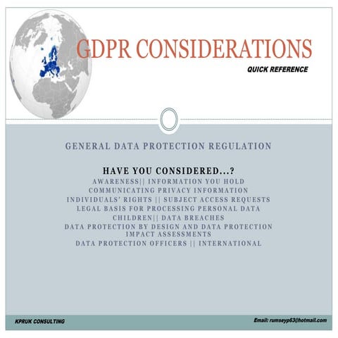 A Quick Look - Preparing for GDPR.