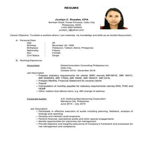 Resume (Juvelyn C. Rosales)