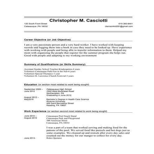 Chris Casciotti Resume Updated