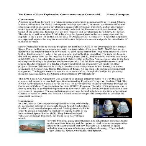 The Future of Space Exploration SLT 112312 | PDF