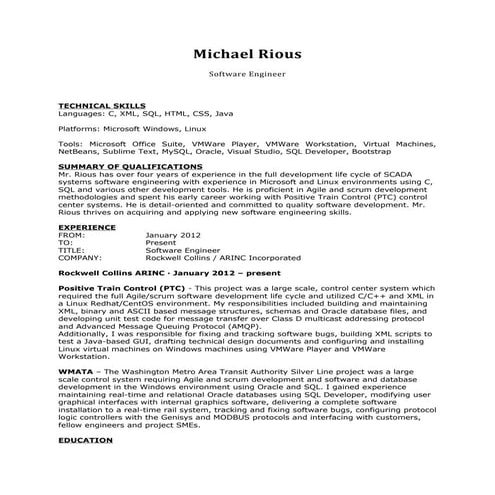 Rious Resume