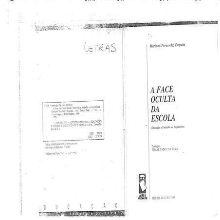 A Face Oculta da Escola - Mariano Fernández Enguita