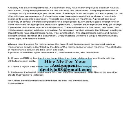 A factory has several departments A department may have man.pdf