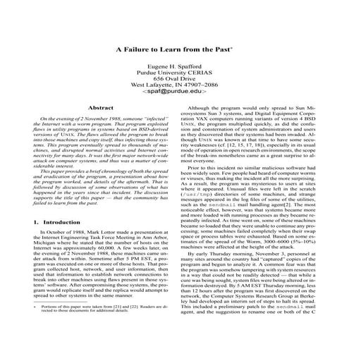 A failure to learn from the past