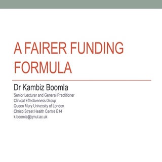 A fairer funding formula