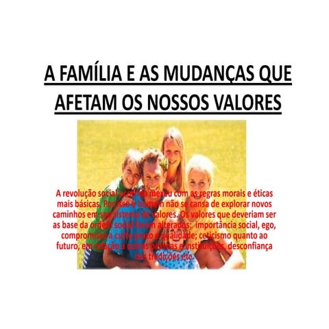 A família e os desafios atuais | PPTX